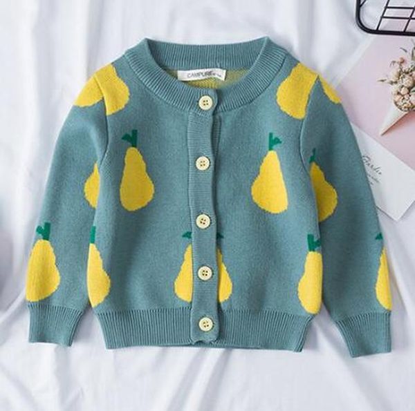 

осень дети вязание coat прекрасный плодовые печать кардиган свитера ребёнки мальчики длинные рукава свитера топы wmtohy infant2005, Blue