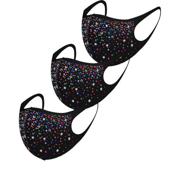 

3шт bling кристаллические маски для женщин face fashion designer bling красочный тонкий дышащий masque украшения face mask face cap sqcche