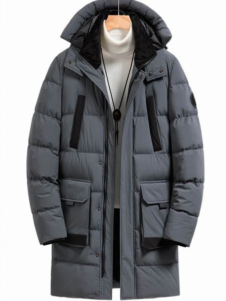 

men flap pocket zipper drawstring hooded jacket without sweater e2j2#, Black;brown