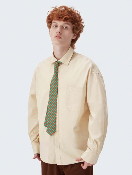 

men patch pocket graphic embroidery shirt without tie r5x4#, White;black