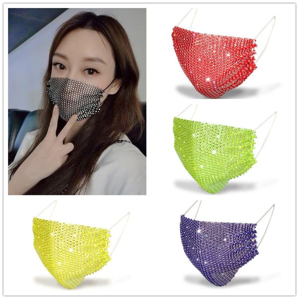 

bling bling crystal mesh masks adults fashion sparkly face mask christmas masquerade reusable party nightclub decorative masks ly11102