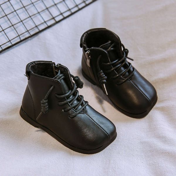

boots girls' martin 2020 new children' plush warm baby winter sho, Black;grey
