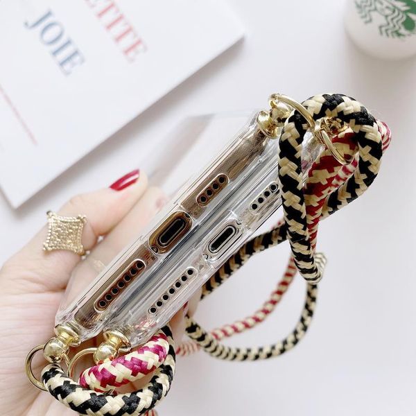 

lozenge transparent soft tpu phone case for iphone11 pro 6 7 8 plus x xs max xr se 2020 with lany jllprm