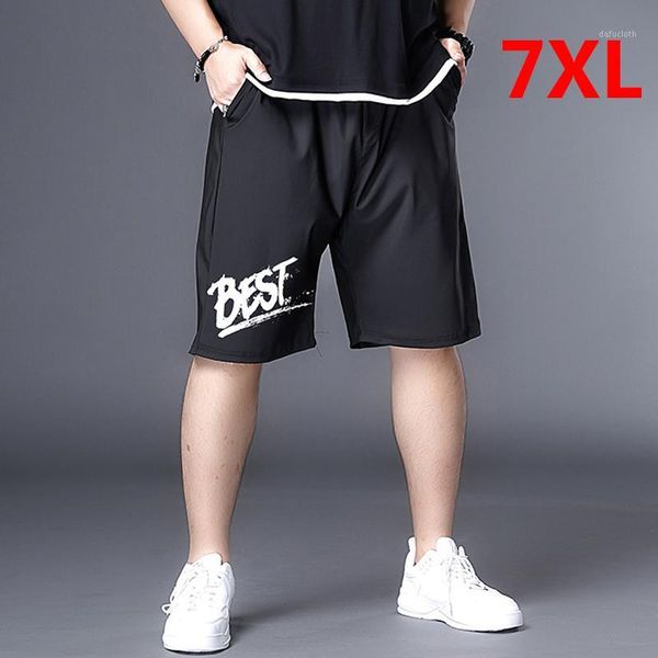 

cool baggy shorts men 2020 new summer black shorts print casual elastic waist plus size men 6xl 7xl clothing hx4481, White;black