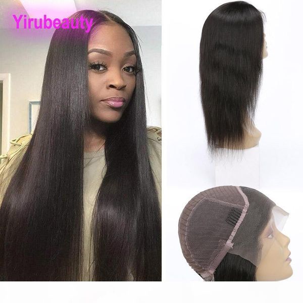 

peruvian unprocessed human hair 13x4 lace front wigs natural hairline adjustable silky straight 8-30inch virgin hair lace wig products, Black;brown