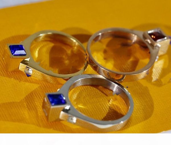 

new products gem ring blue ruby inlaid ring noble and elegant ring for woman fashion jewelry supply, Silver