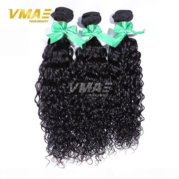 

peruvian water wave curly hair weave unprocessed peruvian virgin vmae hair bundles 100% brazilian natural wave human hair extensions opp, Black
