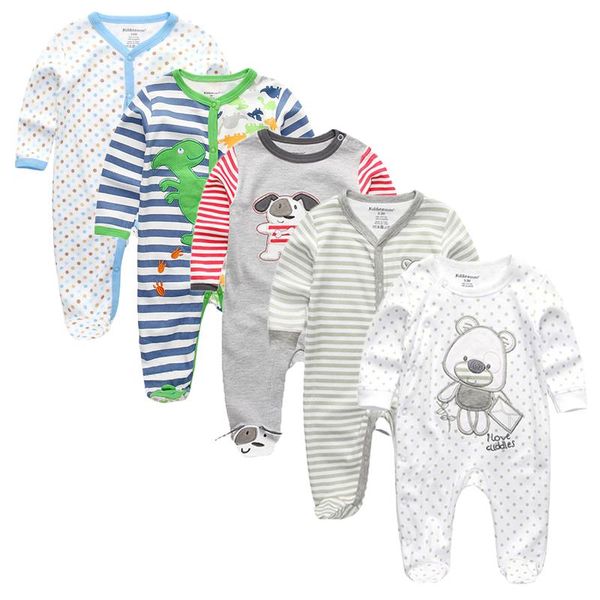 

2020 5pcs/lot baby girl clothes rompers long sleeve baby clothing newbron jumpsuit boy clothes roupas de, Blue