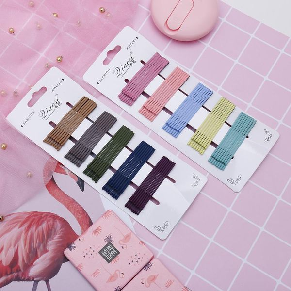 

40 шт. девушки аксессуары для волос цветное смешивание женщины зажимки симпатичные булавки с волнистым плоским зажим декоративная баррита 6, Black;brown