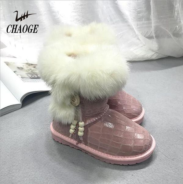 

2020 winter new solid color wear-resistant tube in the children' leather warm female baby snow boots 1, Black;grey