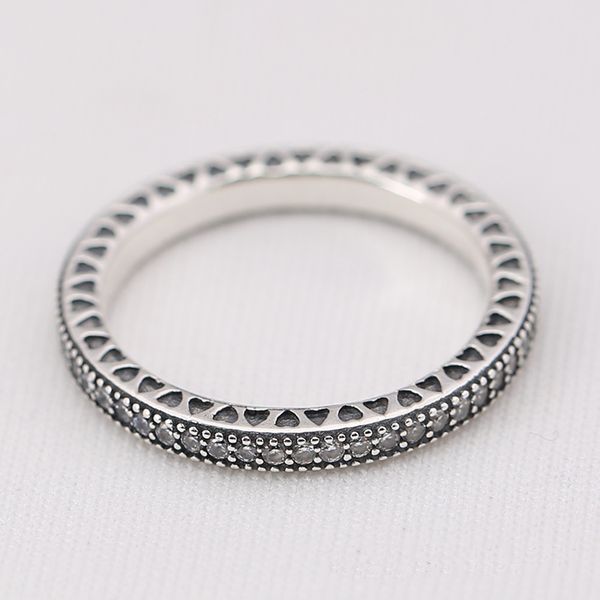 

2020real silver womens diamond ring with original box fit pandora style charm 925 sterling silver ring valentine's day gift