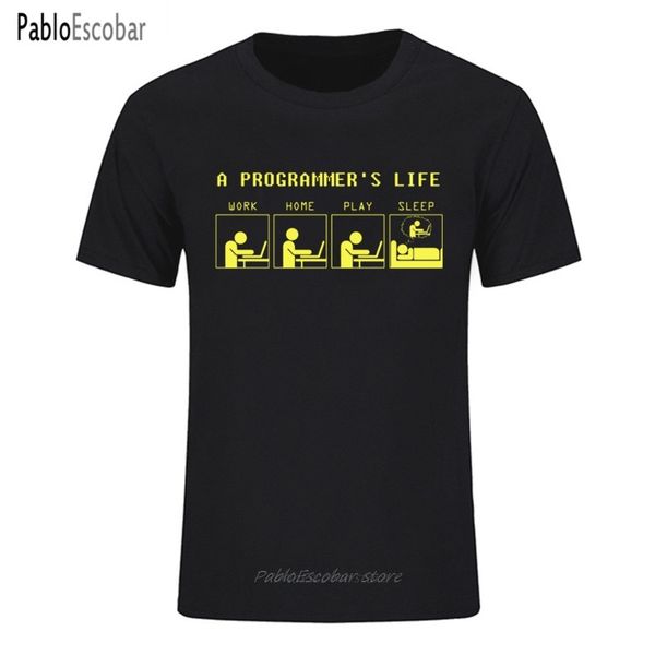 

new arrival work computer code programmer life for male 100% cotton print summer wholesale hoodie designers t shirts sweatshirt