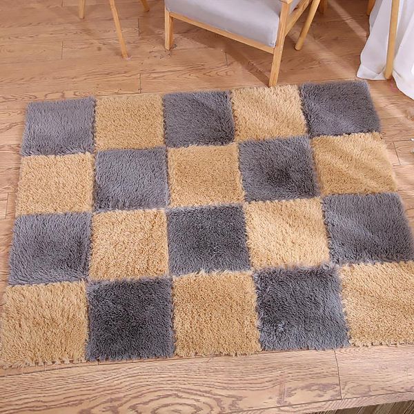 

carpets 30x30cm foldable for living room plush soft climbing cappet rug split joint bath anti-skid rugs shaggy area