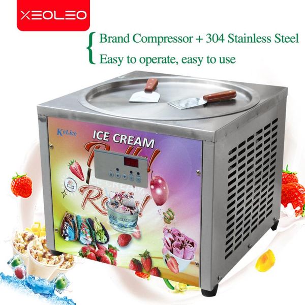 

xeoleo ice fry machine roll ice cream machine roll intelligent temperature control 45cm square pan fried maker