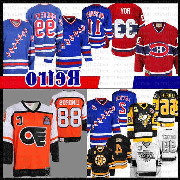 

eric lindros philadelphia mens flyers hockey jersey brian leetch new york rangers mark messier wayne gretzky montreal canadiens patrick roy