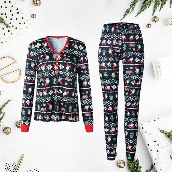 

skiing suits fashion parent-child warm christmas set printed home wear pajamas soft comfortable two-piece mother year party clothing1