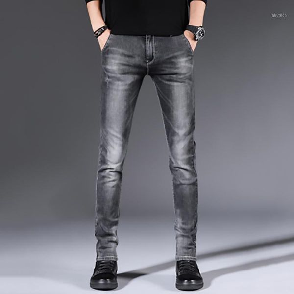 

men's jeans midweight spring autumn full length fashion pants men's denim casual trousers1, Blue