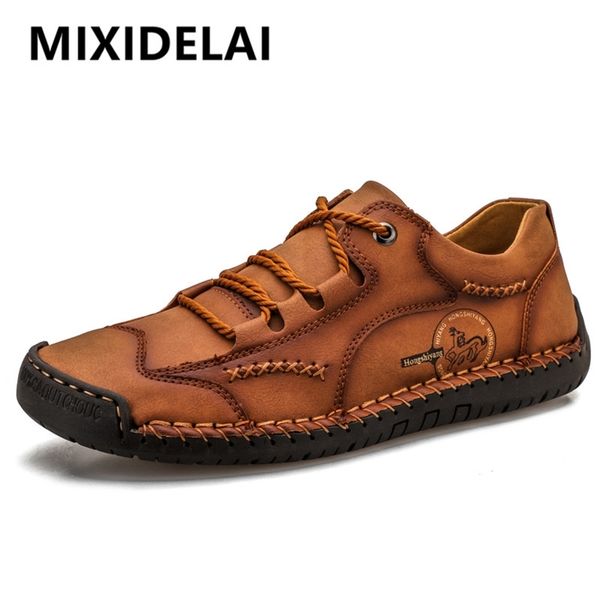 

handmade men's casual shoes leather loafers outdoor men driving non-slip sneakers zapatillas hombre 220303, Black