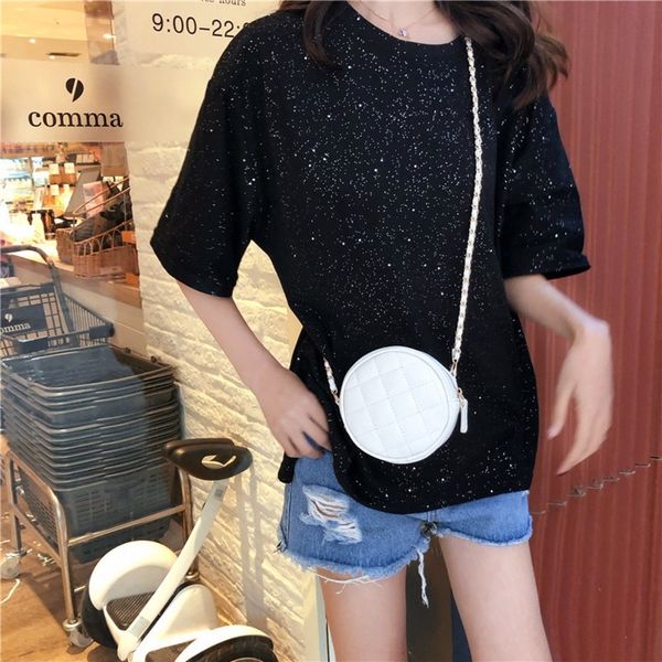 

women 2020 new net red mini round postman chain bagkorean versatile lingge single shoulder messenger bag solid color chain bag ryuys