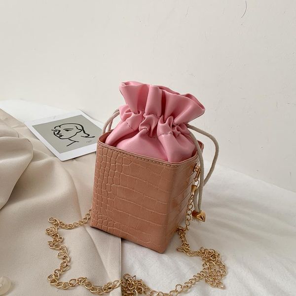 

мини малой сумки для женщин 2020 летнего нового сингла плечо bucket bag крокодил pattern chain crossbody b225