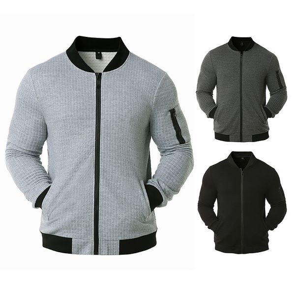 

2020 new european and american autumn and winter stand-collar hollow-out mens clip silk wool sports casual jacket pilot jacket, Black;brown