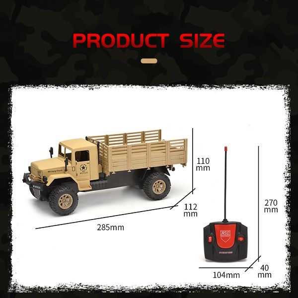 

simulation military truck 1:20 six-wheels drive remote control car simulation military car truck for kid toys