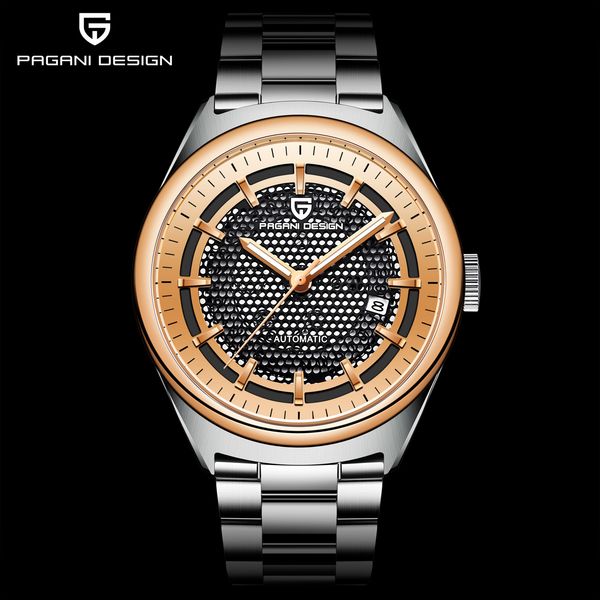 

pagani 2021 design luxury mechanical watches men fashion business stainless steel automatic date clock relogio masculino pd 111637, Slivery;brown