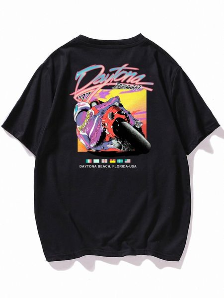 

men letter and cartoon print tee e1hl#, White;black