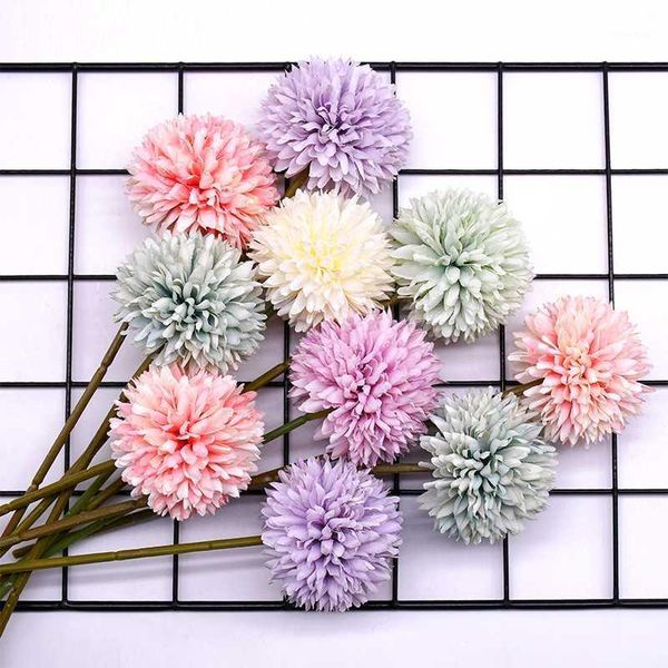 

decorative flowers & wreaths 3pcs 29cm silk dandelion flower ball pompom artificial bouquets for wedding birthday party decoration diy wreat