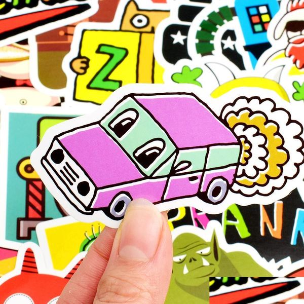 

50 pcs waterproof doodle stickers funny little monster robot decal sticker gift toys for children diy lapfridge sui sqcviw abc2007