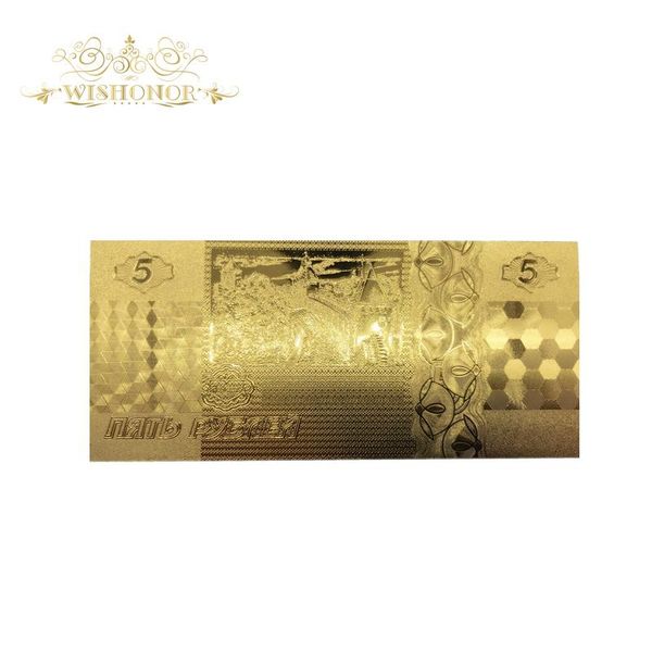 

10pcs lot souvenir russian 5 rubles gold banknote russia gold foil banknotes for sqcuzw pingtoy