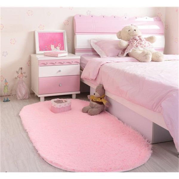 

cute fluffy rugs oval shape thicken pure color carpets for wedding room decoration thicken kids room mats an jllmxr mx_home