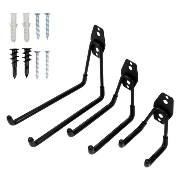 

3pcs multi-function garage hook metal wire storage double hooks wall organizer