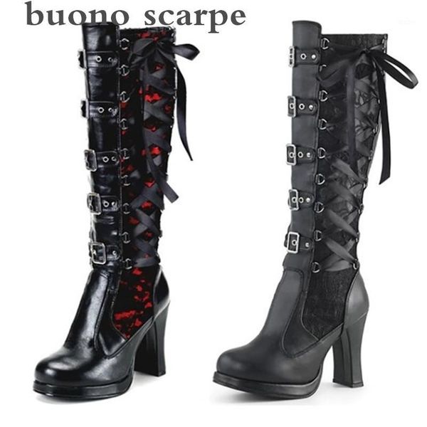 

2020 new high-heeled rivet thick with high-heeled women's boots1, Black