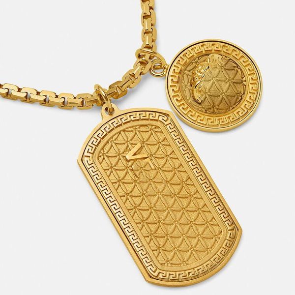 

luxury brand vintage gold necklaces never fade 18k chain pendant classic style quality 2022 official latest models pendants for man for woma, Silver