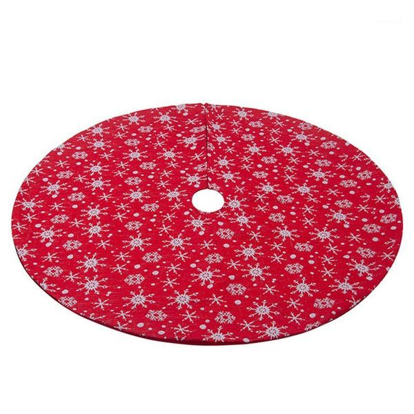 

christmas decorations snowflake tree skirt red 120cm for home party mat year 20211