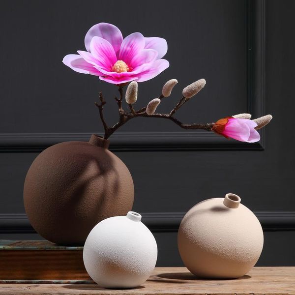 

vases creative ceramic vase round artwork home decoration floral bottle flower arrangement living room table crafts