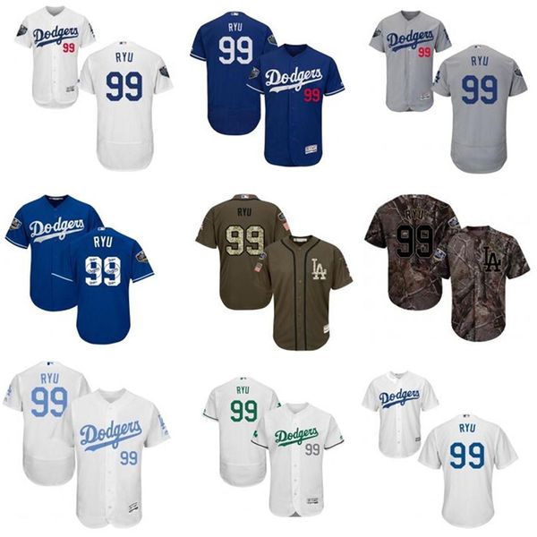 

ncaa custom 2021 dodger style jerseys black red white blue orange green army green 99 hyun-jin ryu baseball jersey ing