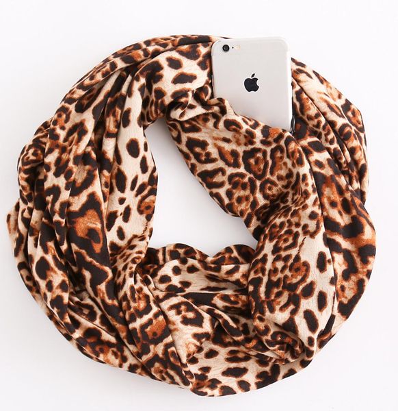 

2020 new multi-function leopard snake pattern bib with zipper pocket fashion accessories scarf, Blue;gray