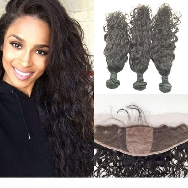 

human hair bundles with closure silk base frontal closure with bundles natural wave silk base frontal ear to ear with virgin hair bundles, Black