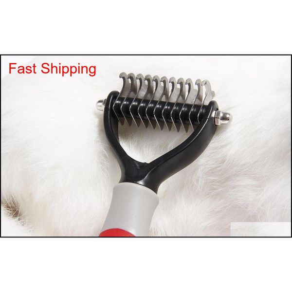 

pet grooming comb tool 2 sided undercoat rake for cats dogs safe dematting qylmfy ppshop01