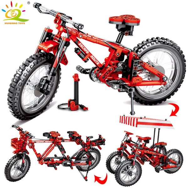 

huiqibao 306pcs bicycle car model building blocks technic vehicle bike bricks educational toys for children boy gift sqcdch pingtoy