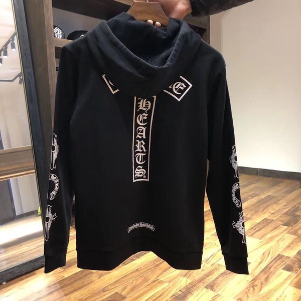 

2020 new fashion brand crosin men's and women's uniform big horseshoe cross t print loose hooded coat jbgc, Black