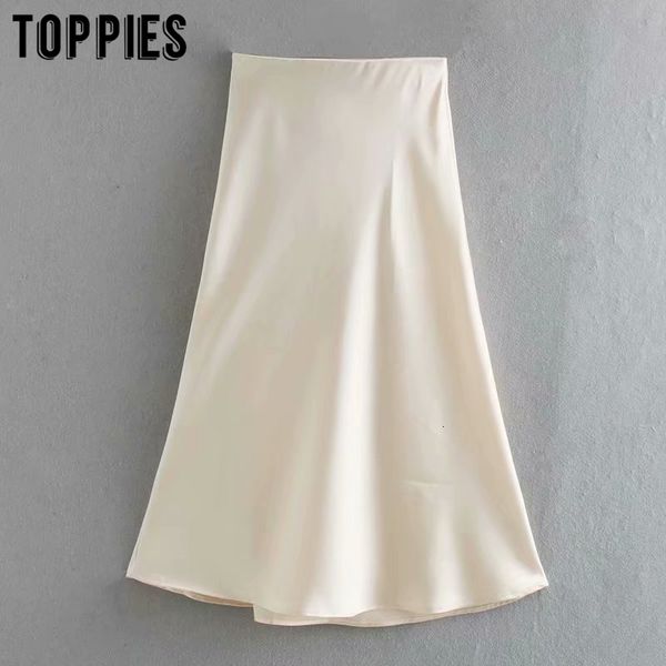 

2021 white satin midi skirts high waist pink a-line skirts summer womens falas streetwear cx200703, Black