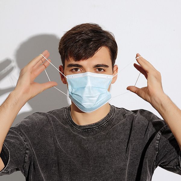 

ship omc anti dust earloop mouth face masks protective civil disposable non-woven facemasks with ce