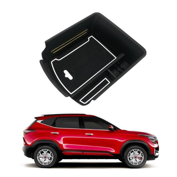 

lfotpp car central control armrest box for celtos/seltos 2020+ auto interior coin storage stowing tidying accessories white
