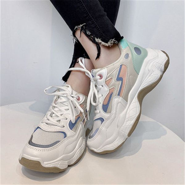 

2021 new springtime newer in chunky fashion colors mixed vulcanized shoes chaussures women's m540, Black;white