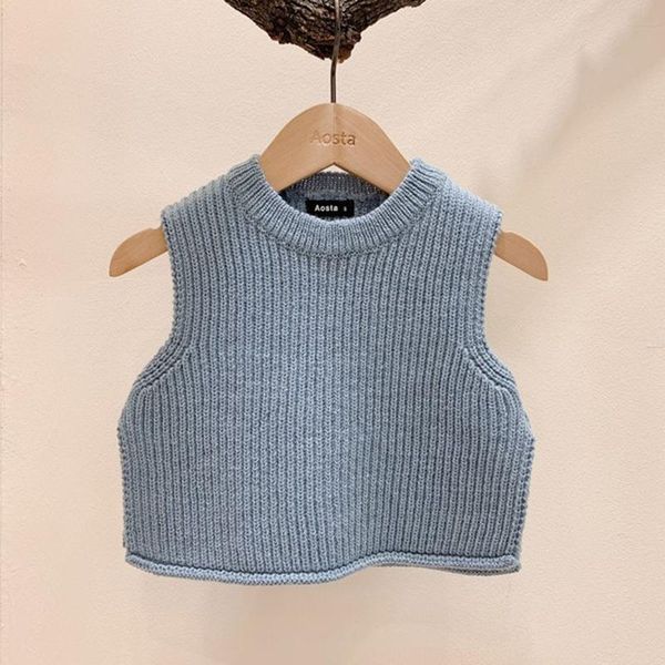 

new 2020 autumn winter baby boys girls waistcoat coat children clothing boys girls sleeveless loose vest kids thicken vest bbyhtg, Blue