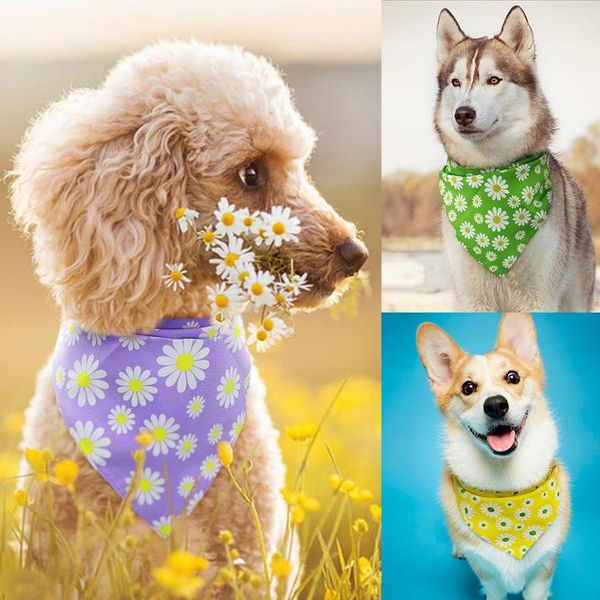 

cute dog bandana scarf summer printed pet bandana bib for small medium dogs cotton washable dog acc wmtevy