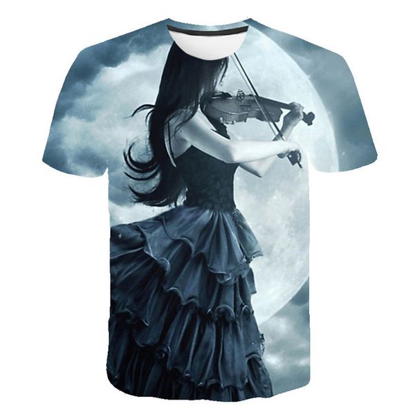 

music girl printed breathable short sleev 3d print shirts kawaii hippie harajuku men clothing